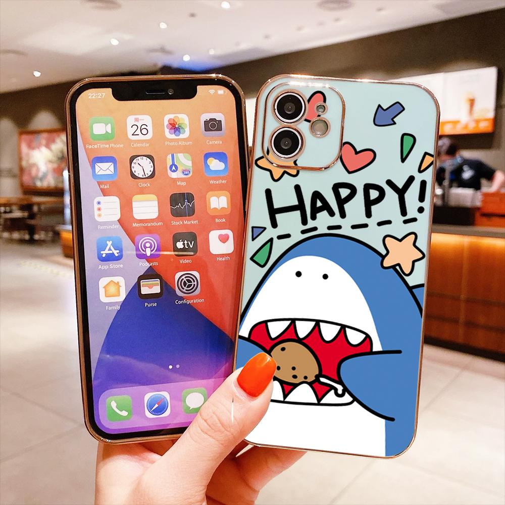 Colorful Printing Patterns Square Edge Pattern Casing Plated Phone Shell Luxury Plating Soft Phone Case for iPhone Motorola Moto OnePlus Samsung