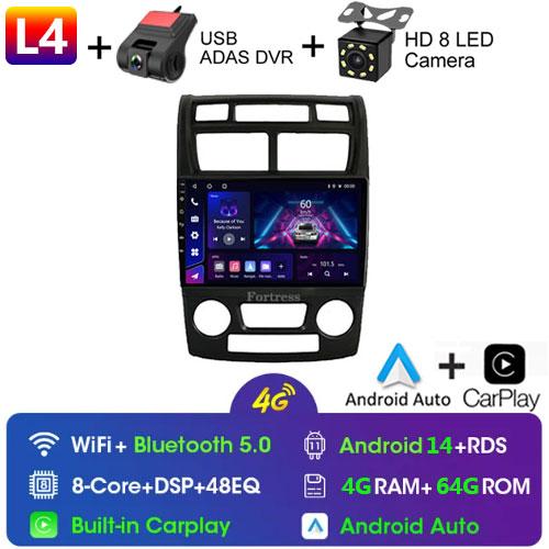 Fortress  Android 10 Car Radio For Kia Sportage 2 2004 2005 2006 2007-2010 Android Auto Multimedia Player Stereo BT 2din DVD HU