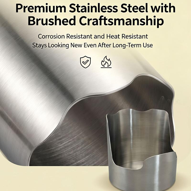 Stainless Steel Spoon Rest With Drip Tray, Heavy Duty Vertical Utensil Holder For Ladles Spatulas & Pot Lids, Rust-Proof Kitchen