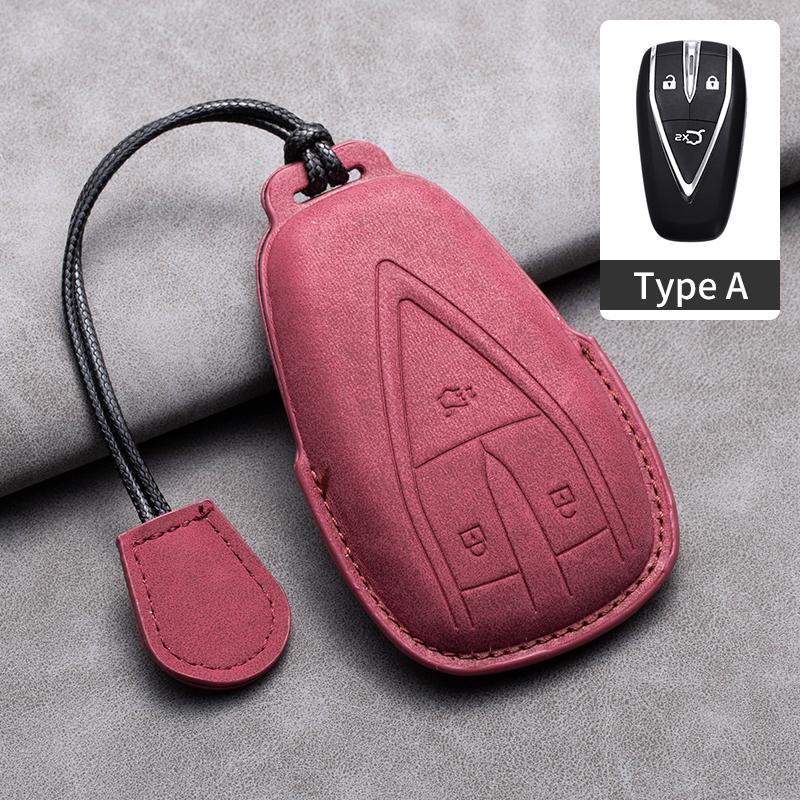 Leather Car Key Case Cover Fob For Changan CS35PLUS CS35 Plus CS55 PLUS CS75 PLUS Eado UNI-T UNI K Oushang X5 X7 EV 2019-2025