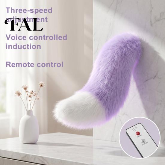 Playful Car Tail Wagging Electric for Car, Remote Control Fluffy Animal Lightweight Accessory Decor, Sound Activated Moving Fur Trunk Ornament Cosplay