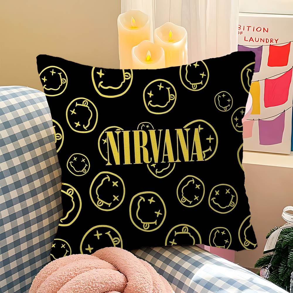 N-Nirvana American Rock Band Cushion Cover Decorative Pillow Sofa Home Decor Case Pillow Cases