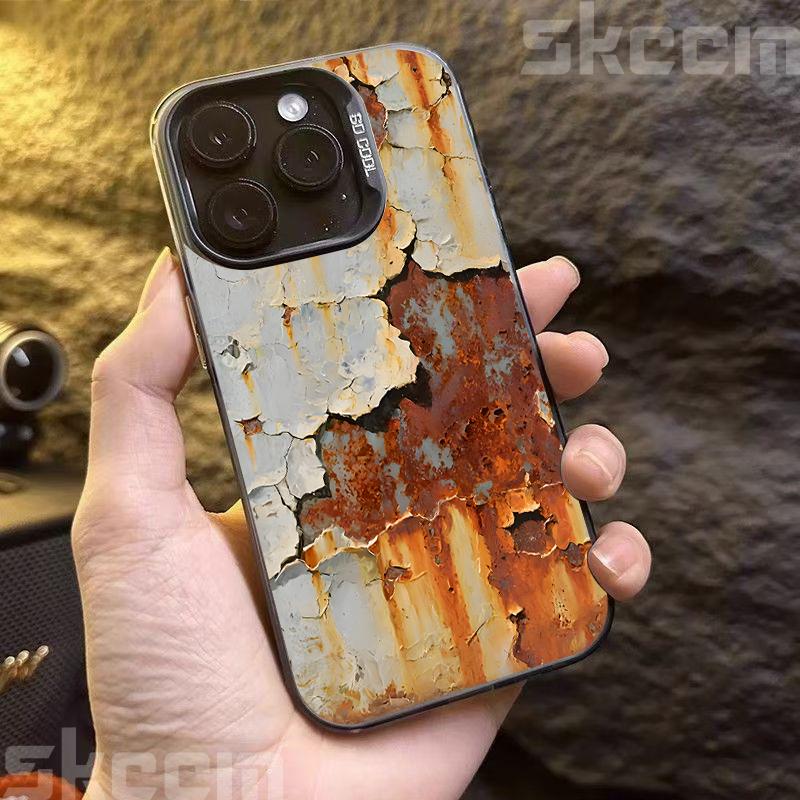 Vintage Industrial Style Rusty Pattern Phone Case For iPhone 17 16 Pro Max 11 12 13 14 15 Plus X XR XS 16E Shockproof Cover