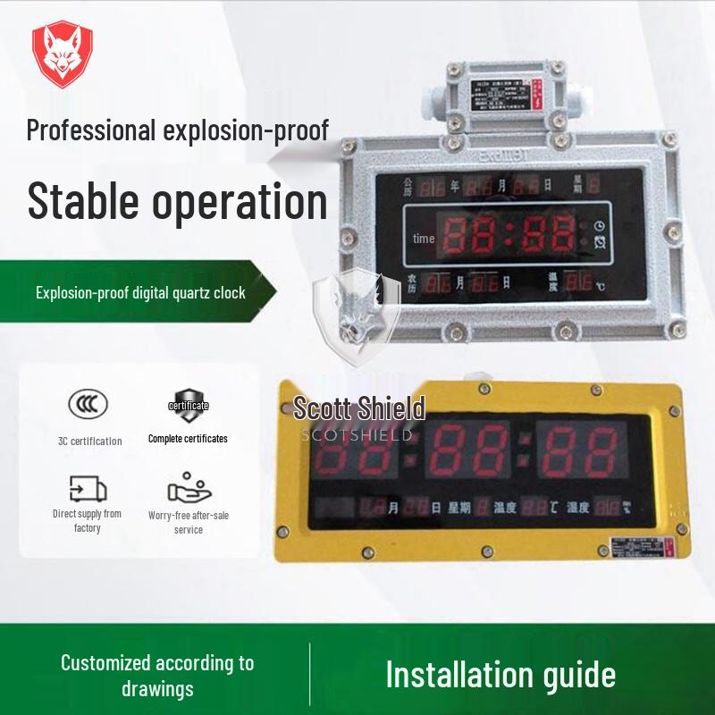 Skedun Explosion-Proof Digital Wall Clock