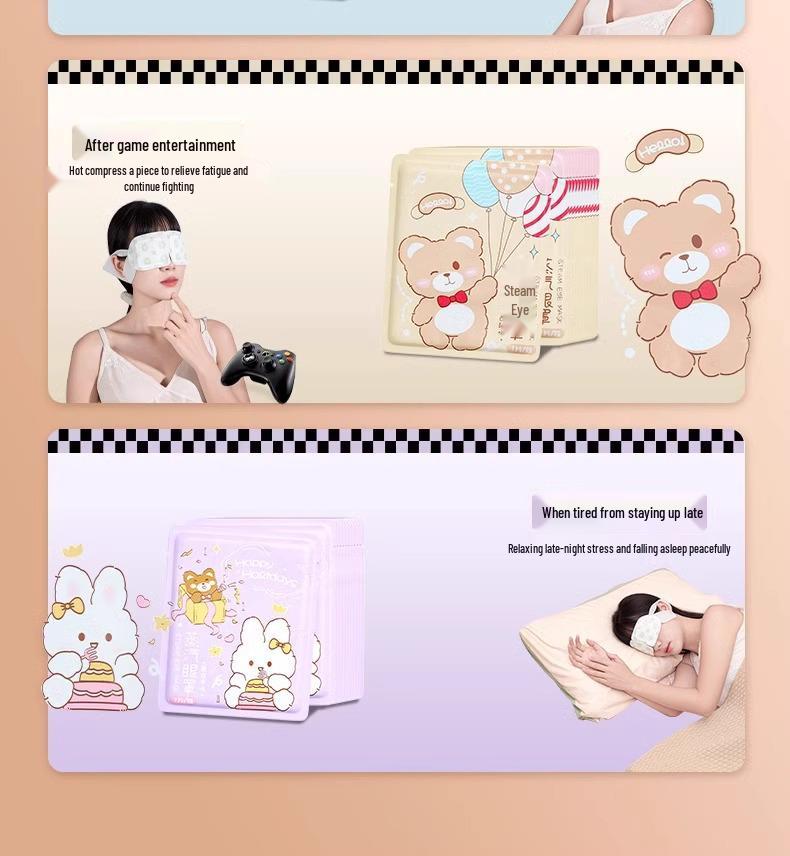 Beheizte Damp-Augenmaske für Schlaf und Müdigkeitslinderung