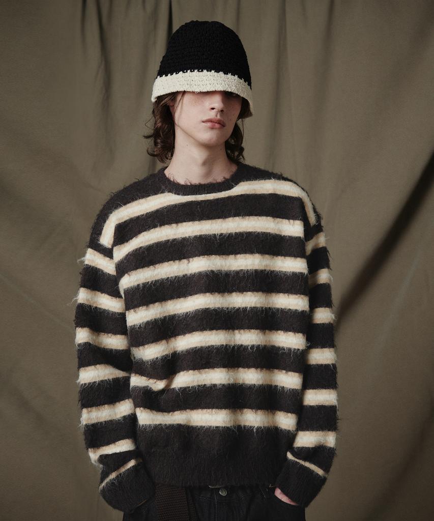 GLW Striped Brushed Knit Brown
