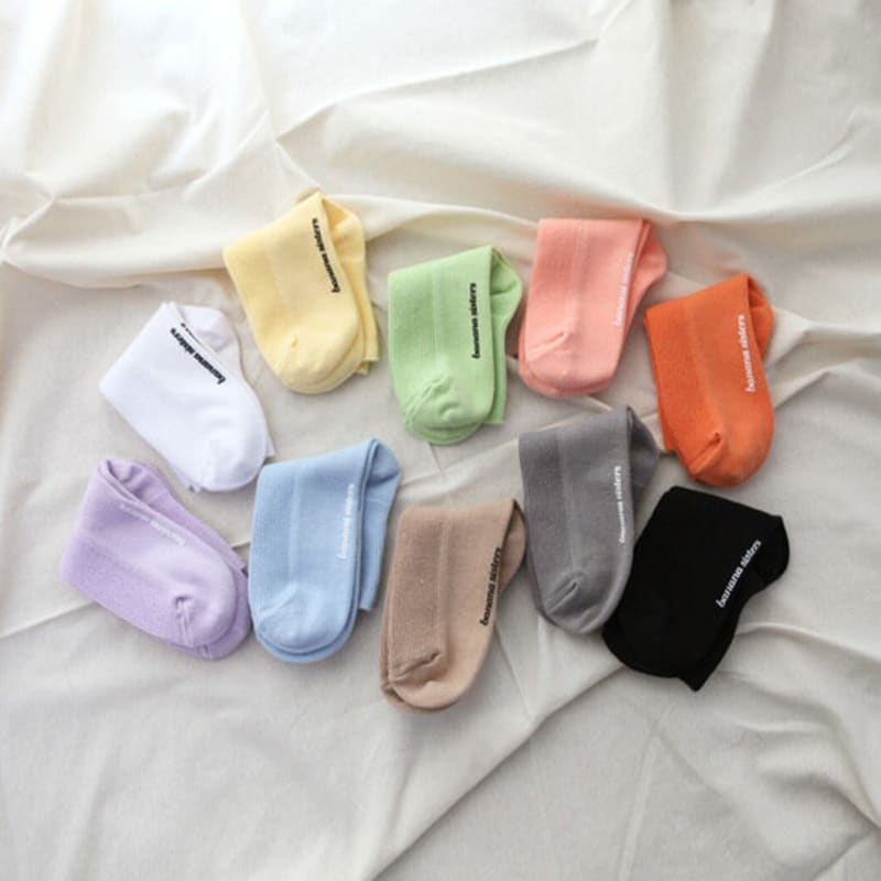 

bananasisters [1+1] Pastel Mini Gold Socks 10 Colors lime