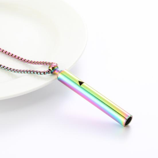 Mindful Breathing Whistle Necklace Stainless Steel Anxiety Reduction Necklace Stress And Panic Relief Necklace Adjustable Length Meditation Inner