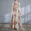 Long Skirt Summer New Round Neck Printed Dress