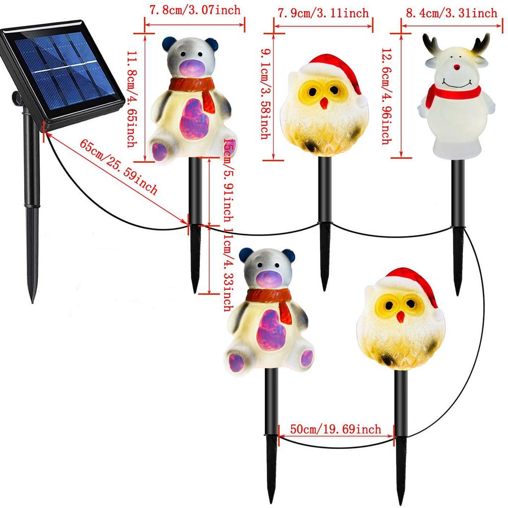 Solar Santa Claus LED Garden Stake Lights for Outdoor Lawn and Courtyard