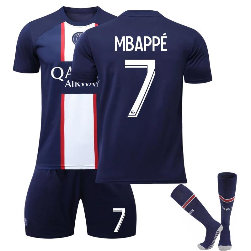 Paris Mbappe Voetbalshirt Set voor Kinderen Ademend Sneldrogend Jeugd Trainingswedstrijd Kit