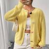Autumn Winter Cardigan Women Heart Button Long Sleeve Knit Sweater Outerwears