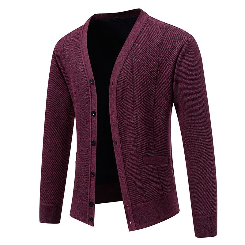 Autumn Men'S Single-Breasted Cardigan Sweater Trendy Casual Loose Solid Color Knitted Sweater Top
