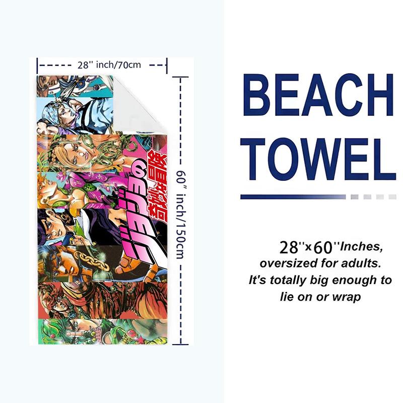 The JoJo's Print Beach Towel, Large Soft Quick Dry Towel for Beach Camping Swimming