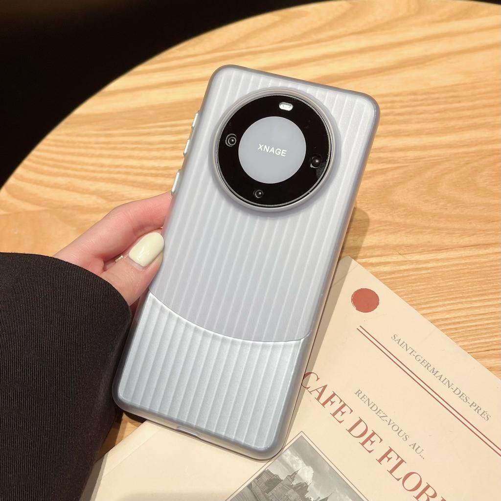 Corrugated Grating Pattern Is Suitable for Huawei Pura80Pro Mobile Phone Case Mate70Pro Skin Matte PC Hard Protective Case