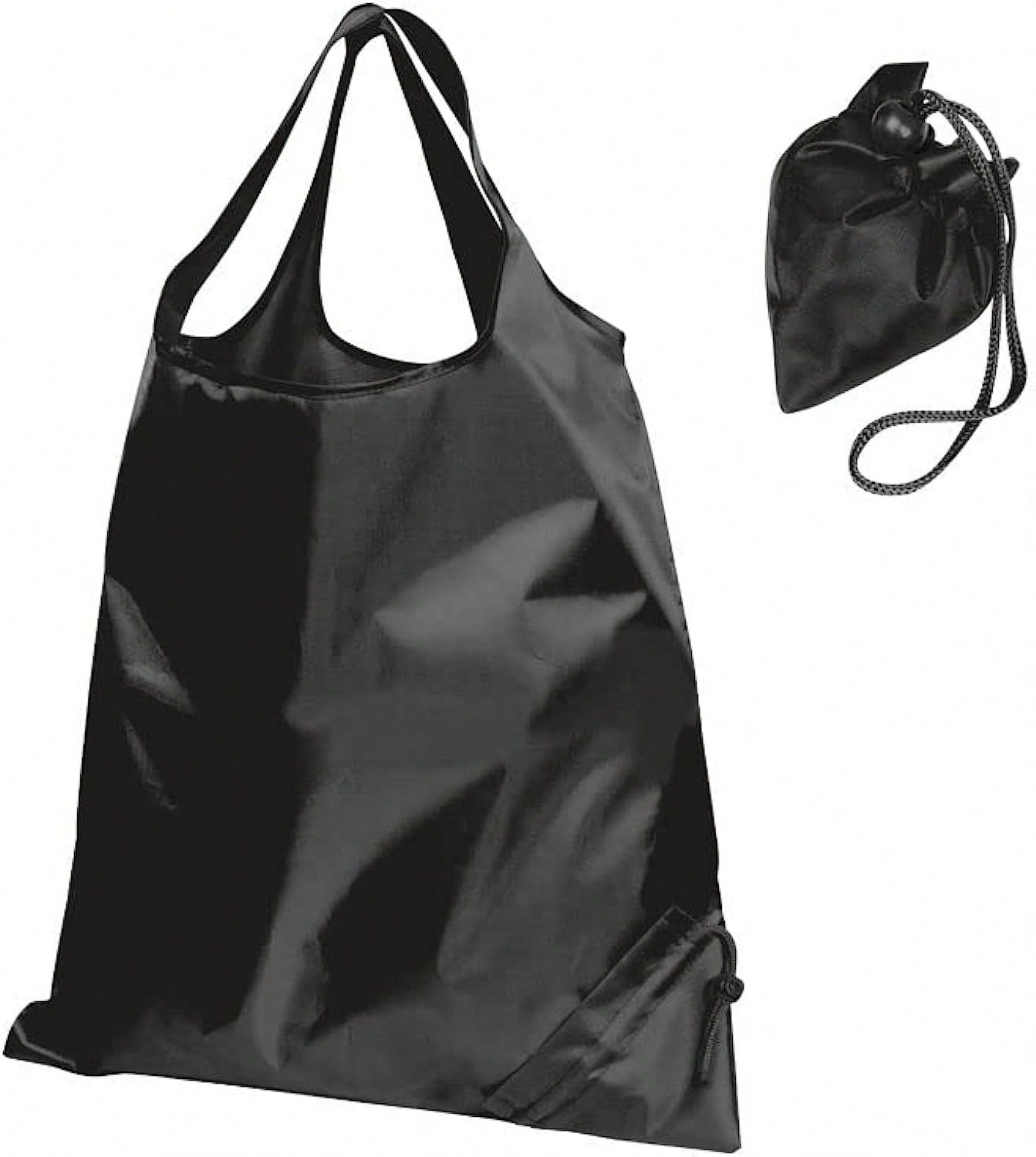 

Reusable Triangular Drawstring Handheld Folding Shopping Bag, Perfect For Groceries, Beach Essentials, Picnics & More 1pcs чорний
