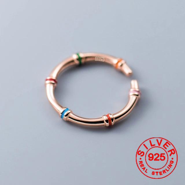 Xiaomi BF CLUB Silver Color Rings for Women Simple Geometric Handmade Irregular Retro Ring Gold Zircon Round Allergy For Birthday Gift