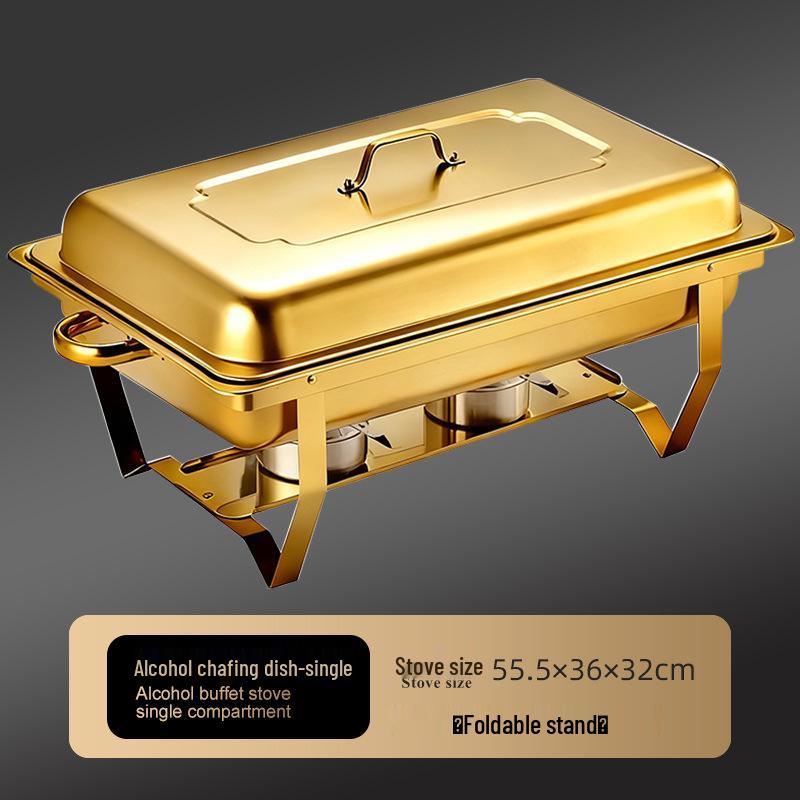 Stainless Steel Folding Buffet Warmer with Insulated Chafing Dish for Hotels and Commercial Use