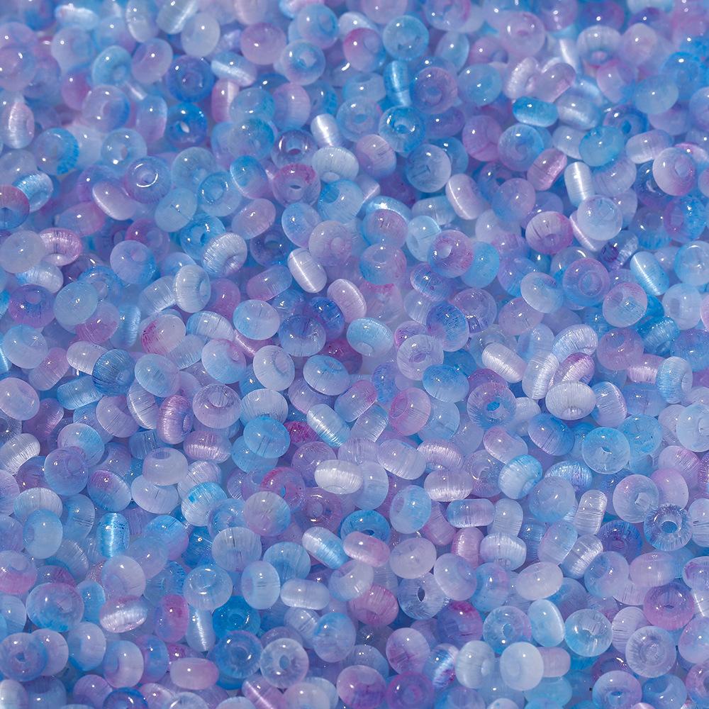 About 2 * 4mm Glass Two-color Cat's Eye Beads, DIY Bracelet Beaded Jewelry Accessories