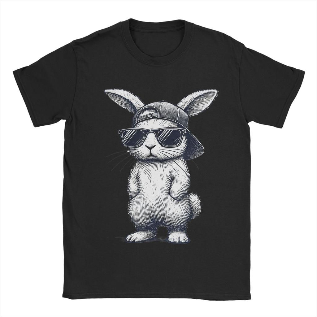 Happy Easter Bunny Rabbit Face T Shirt Summer  Trendy Cool T Shirts Men Pure Cotton O Neck Clothing Short Sleeve Tshirt