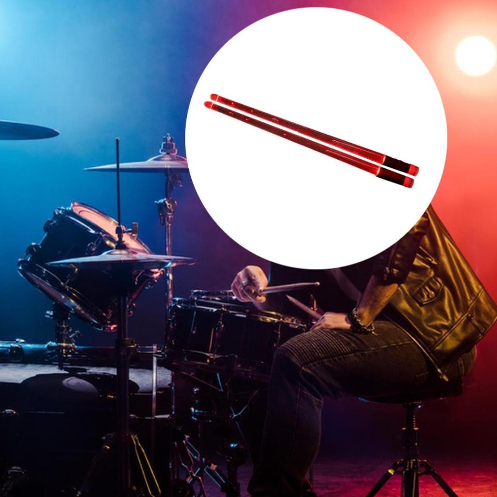 2 Pieces Lights Up Drum Sticks Glow Tip Drumsticks Lightweight Cool Percussion