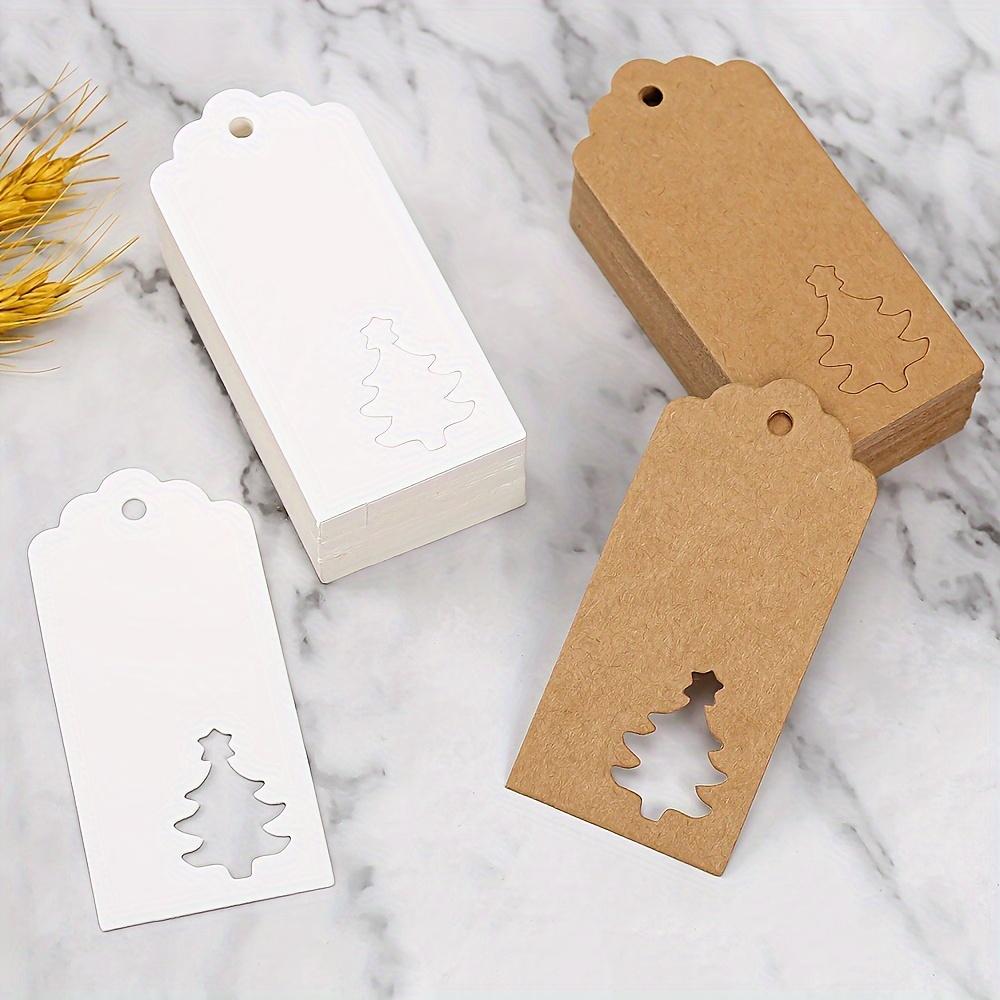 100pcs, Red Christmas Tree Design Kraft Paper Cards for Packaging and Hanging Decorations, Perfect Gift Tags and Ornaments