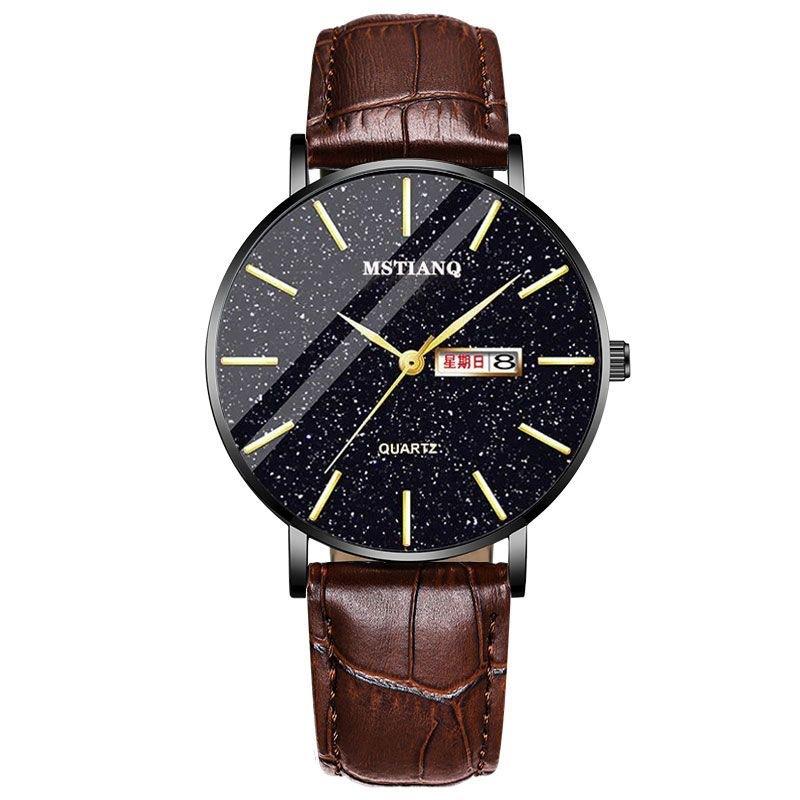 Watch Men'S Simple Student Teen Trend Luminous Waterproof Trend Day Mesh Belt Starry Sky Quartz Watch