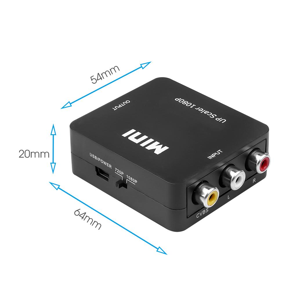 AV/RCA CVBS zu HDMI-kompatiblen Adapter 1080P Video Konverter Mini AV2HDMI-kompatiblen Adapter Konverter Box für HDTV Projektor