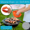 2 Piece Thermal Protective Oven Mitts Food Grade Silicone Gloves for Outdoor Cooking and Baking Grilling Potectors