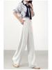 Tencel Linen Women's Wide-Leg Pants: Spring 2026 Arrivals, Elastic Waist, Drawstring, Drape Slimming Straight Leg.