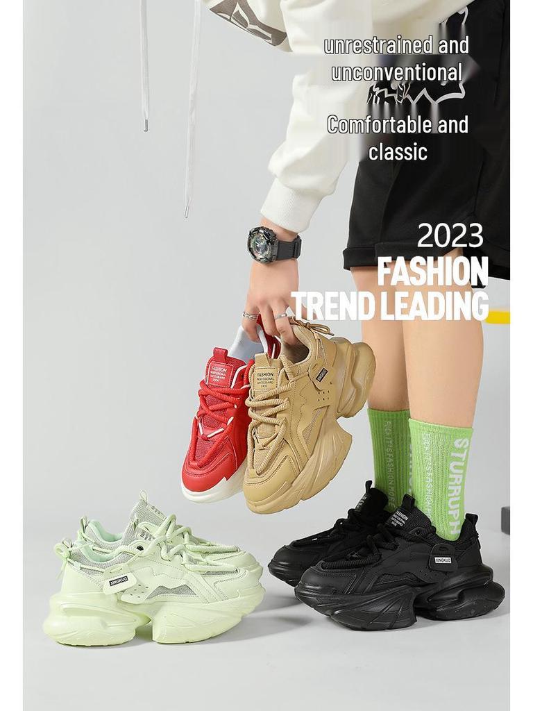 Imported Trendy Men's Breathable, Height-Boosting Fashion Shoes with Thick Soles