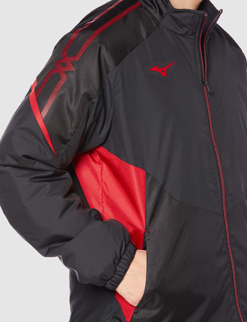 Mizuno Breath Thermo Training Size S Size Small To Japanese Size MC-L Jacket, Black/Red, (32ME0630), (equivalent S)