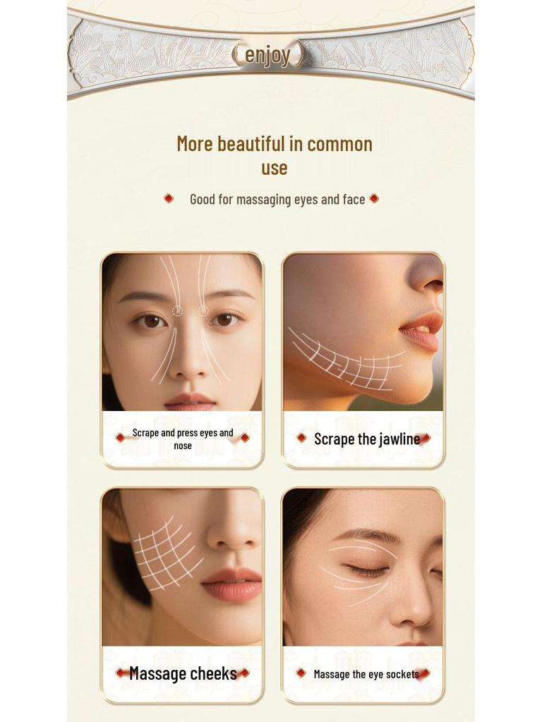 Natürlicher Grüner Sandelholz Kaninchenauge Massager & Lotus Samen Gesicht Akupunkturpunkt Stick