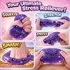 Jucarie Anti-Stres Squishy Dumpling Kawaii with Glitter and Gel Filling, Fast Rebound, for Adults and Kids, Purple