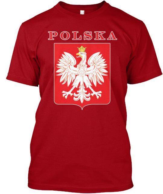Польский Щит и Орел с Золотой Короной Polska Футболка Сделано в США S-5XL Унисекс Футболка L