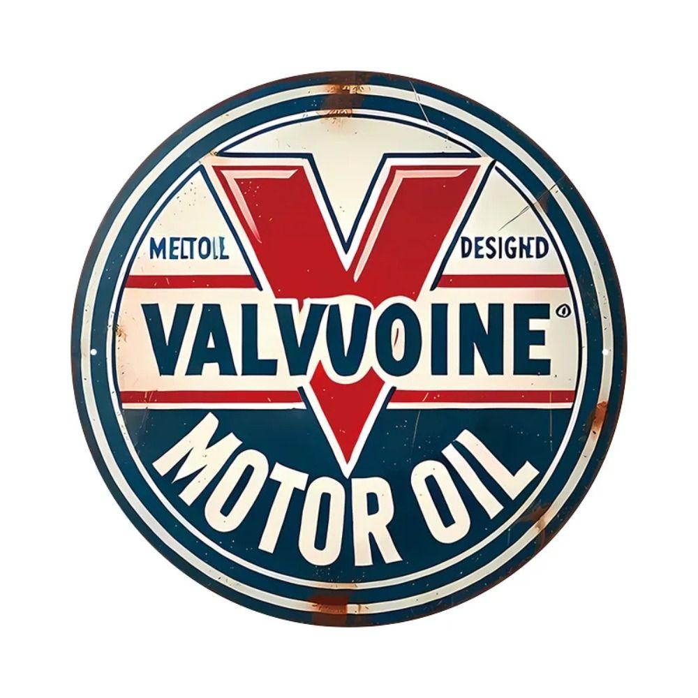 "King of the Road" Motorcycle Retro Round Metal Garage Sign 20x20cm