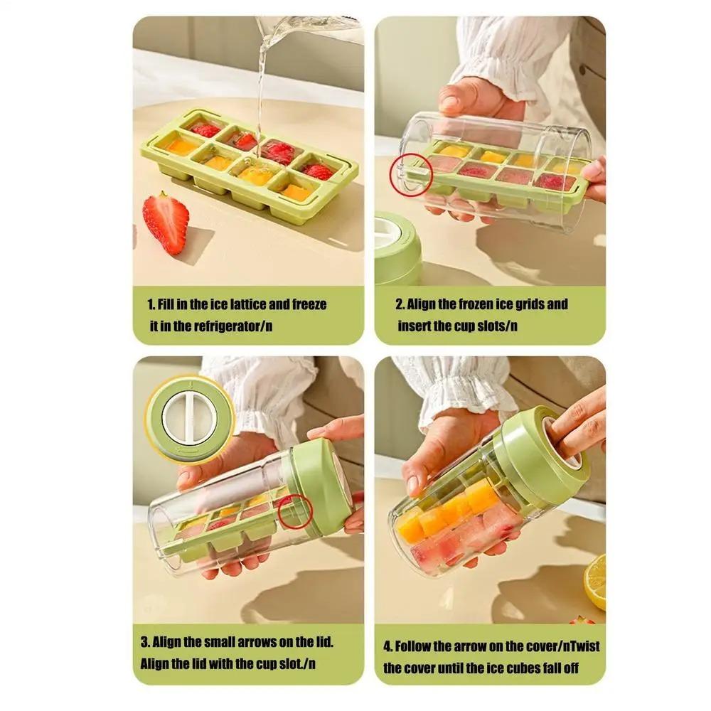 Food Grade Ice Making Cup Easy-Release Ice Cube Tray Portable Ice Cube Mold  Travel