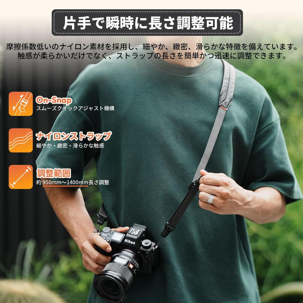 Ulanji Falcam Camera Shoulder Strap with Maglink Quick Adjustable Length from 950mm to 60kg Load Leather and Nylon 36mm for Mirrorless and SLR Classic