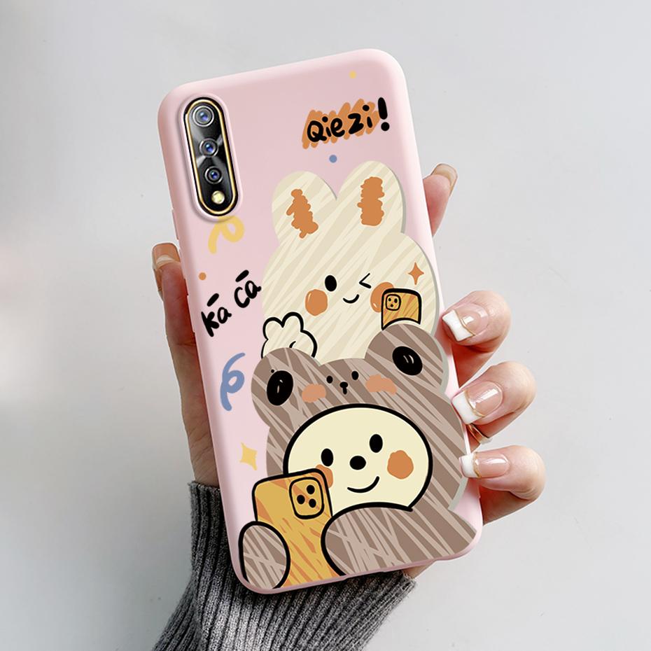 For vivo S1 Case 1907 V1913A Phone Cover Cute Rabbit Panda Shockproof Bumper For Vivo V17 Neo Fundas For Vivo Z5 IQ00 855 Coque