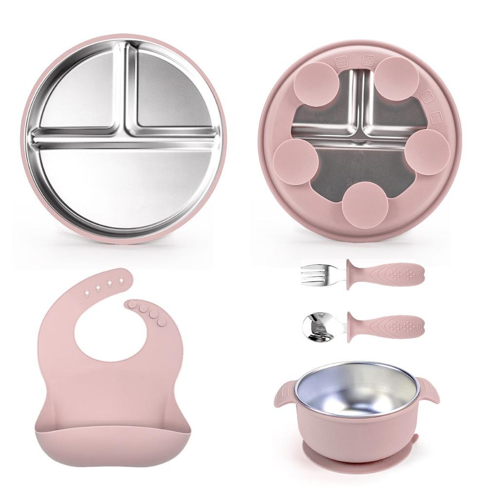 Shockproof Children's Tableware Set Divided Suction Cup Plates Baby Feeding Set  Meal Training