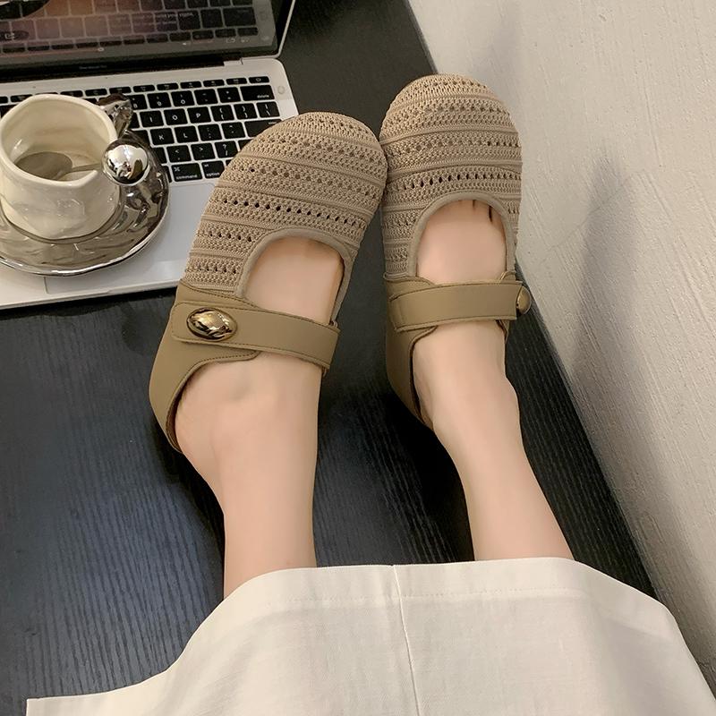 Fashion New Women's Slippers Comfortable Mesh Fabric Women's Shoes Slippers Fashion Summer Women's Shoes Baotou Slippers