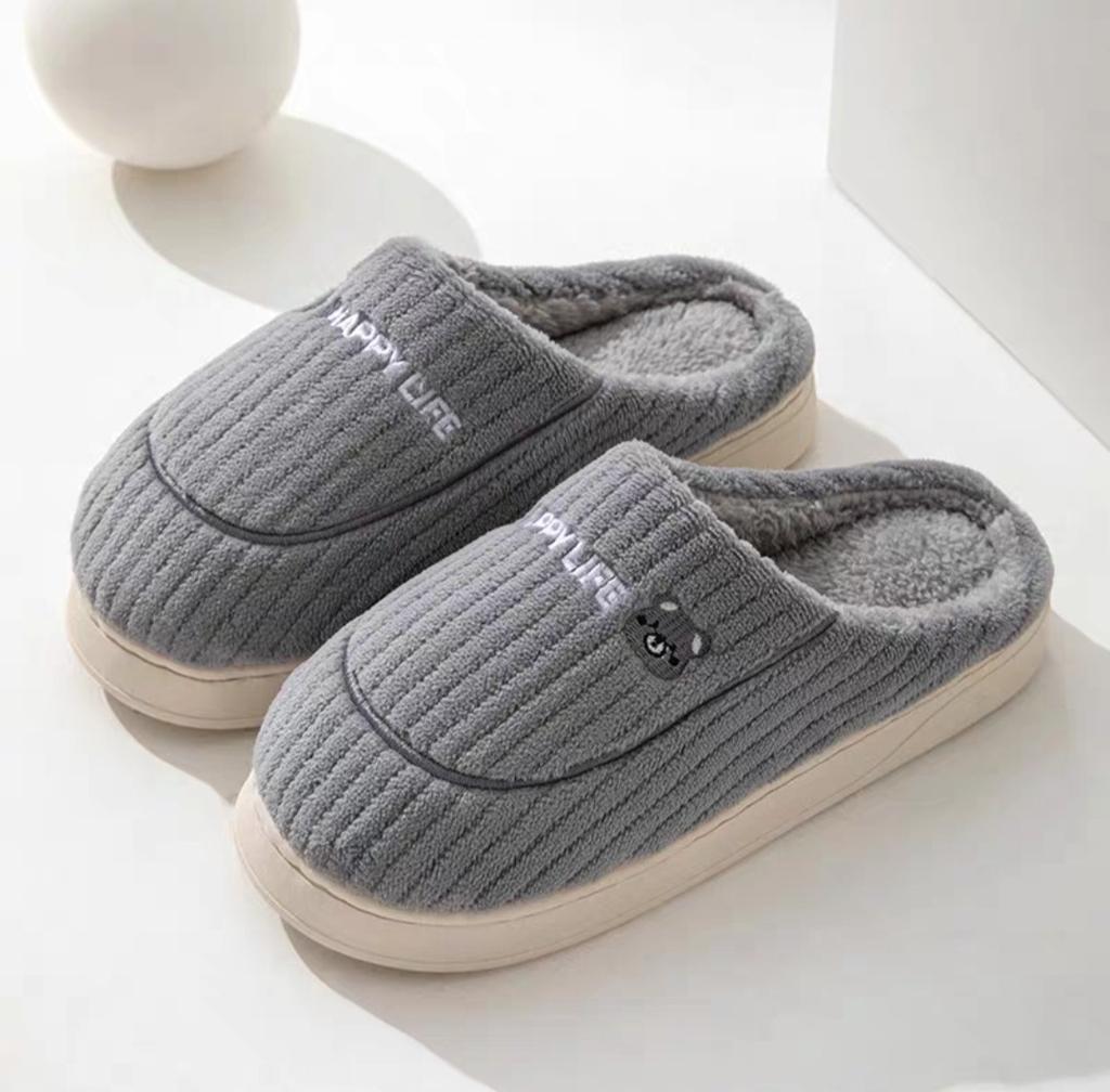 Free shipping family cotton slippers winter couple home indoor warm home non-slip wear-resistant cartoon bear plus size