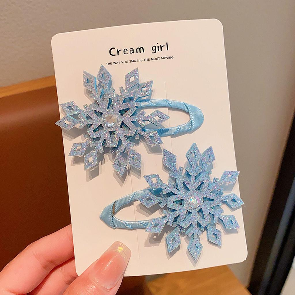Sneeuw Sneeuw Haarkaart Nieuwe kinderhaarclip Elsa Prinses Haaraccessoires Meisjes zijclip Kleine meisjesclip