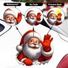 Santa Waving Hand Decal,3D Self-Adhesive Vinyl Sticker for Christmas, Polyvinyl Chloride Car & Window Cling, Suitable for Glass, Metal, Ceramic