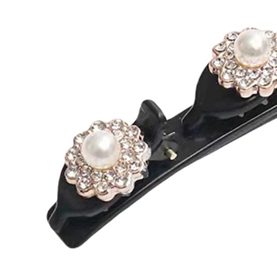 Sponka do vlasů Splétané vlasy Dvouvrstvá spona do vlasů Tvar květu Bang Sponka do vlasů Protiskluzové Zuby Jiskřivý lesk Doplněk do vlasů