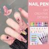 DIY Nail Pen, Painting And Doodling, Nail High-gloss Outlining Pen, Acrylic Pen Set, Colored Paint And Nail Pen,30ML