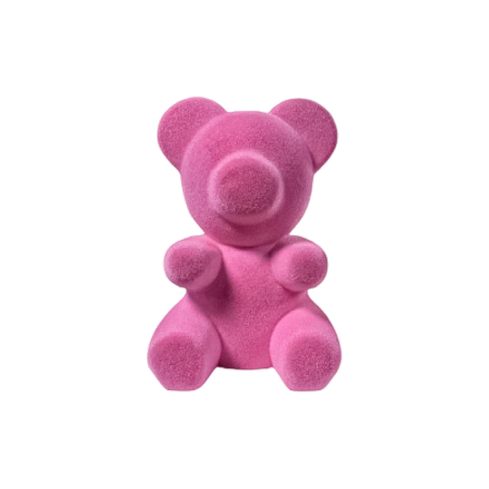 

Flocked Teddy Bears, Scene Setting Props And Decorations, Colorful Foam Flocked Teddy Bears. One Size рожевий