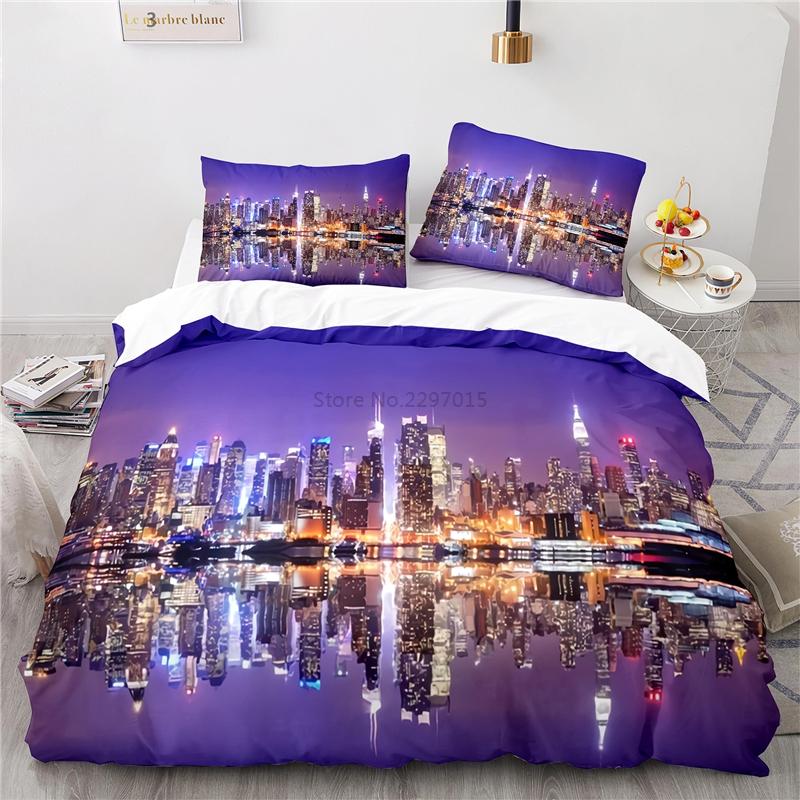 Statue of Liberty American City 3D Bedding Set Scenery Duvet Cover Set with Pillowcase Home Textile Twin Full Queen King Size