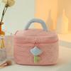 Net Red Cream Velvet Tulip Makeup Bag - High-End, Large Capacity, Portable Storage