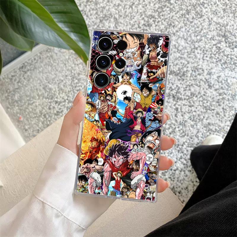 Hot One Anime P-Piece S26 Ultra Case Coque For Samsung Galaxy S25 S26 S24 S23 Ultra S22 S20 Plus S21 FE A57 5G Clear Phone Cover